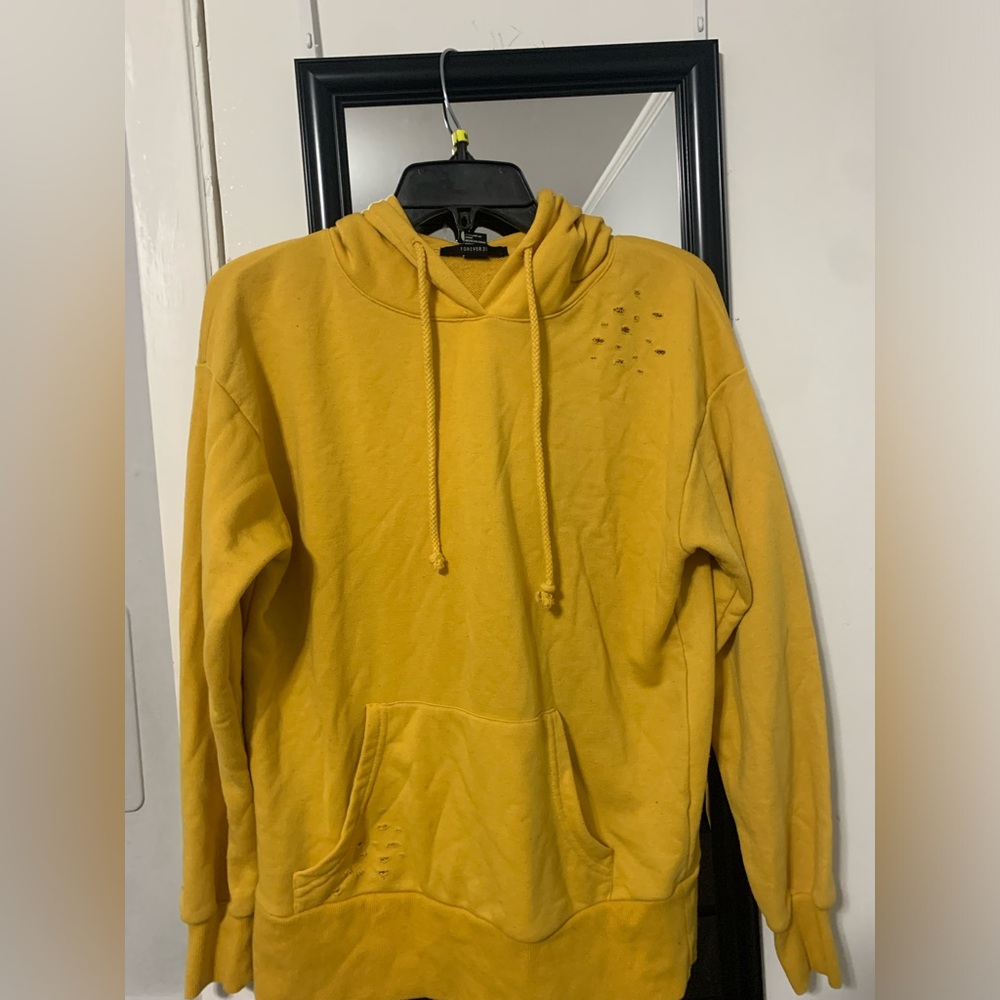 Ripped Yellow Hoodie